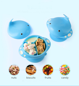 Nueva llegada lindo diseño de alta calidad de los PP bebé alimentación succión tazón con doble ASA con tapa - Product Image 4