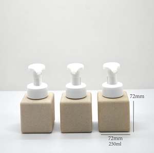 250/400ml <span class=keywords><strong>paille</strong></span> de blé contenant de savon liquide moussant distributeurs de savon moussant bouteilles de savon rechargeables sans Bpa avec pompe - Product Image 3