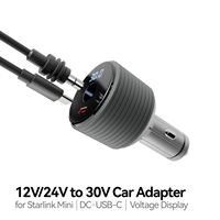 Adaptador de Coche 2 en 1 Starlink Mini al por Mayor con Encendedor de Cigarrillos, Carga Rápida USB-C DC y Convertidor de Voltaje Integrado con Pantalla