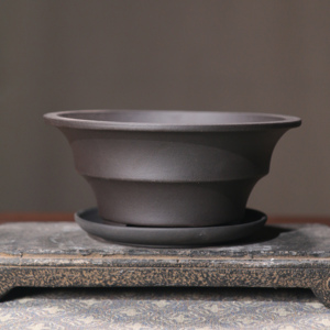 Pot à bonsaï en argile violette fait à la main, forme ronde traditionnelle, ornement de table à thé - Product Image 2