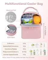 Boîte à lunch pour bébé en polyester 15L congelable avec sac et bouteille d'eau Sac à biberon congelable avec motif de lettres