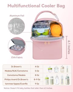 Juego de fiambrera de bebé de poliéster de 15l congelable con bolsa y botella de agua bolsa de biberón congelable con patrón de letras - Product Image 4
