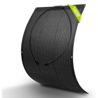 Panneau solaire flexible entièrement noir, taille personnalisée, 12V 18V 24V 100W, panneau solaire monocristallin, cellules ETFE PET CPC 150W 200W, solaire photovoltaïque pour camping-car
