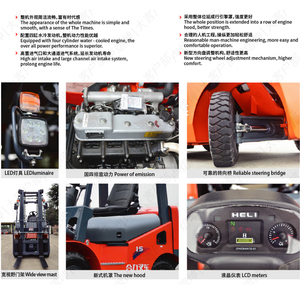 Montacargas Diésel con Capacidad de Carga de 1000-1800 kg, Altura de Elevación de 3000 mm, Montacargas de Almacén con Plataforma para Operador - Product Image 4