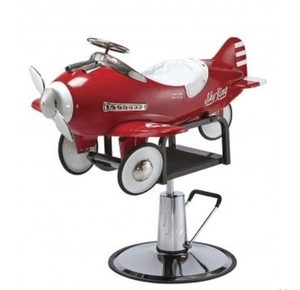 Sedia da parrucchiere per bambini in altezza regolabile divertente Design cartone animato materiale in legno sintetico struttura stabile uso da barbiere - Product Image 1