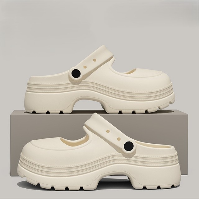 Women's Mary Jane Clogs Summer Thick Sole Height Increasing Non-slip Shock Absorbing Soft Closed Toe Outdoor Sandals