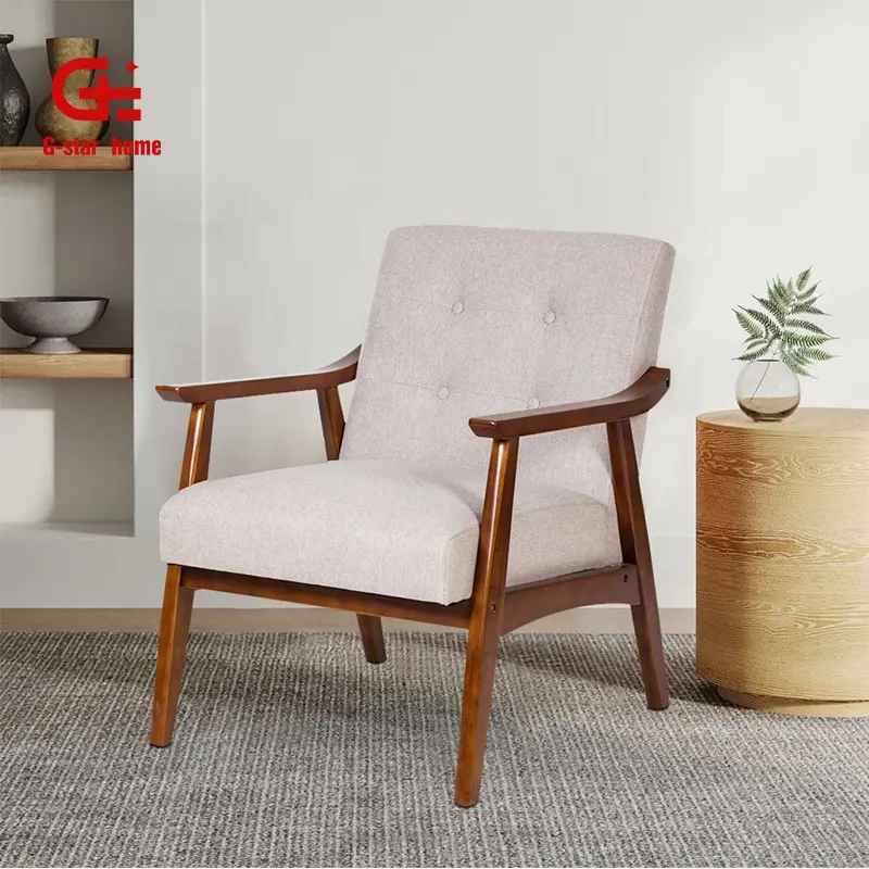 Высокое качество в нордическом стиле Wabi-sabi деревянное белье для отдыха одноместный диван мебель кресло для гостиной