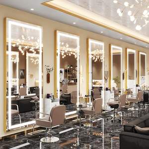 Grand <span class=keywords><strong>miroir</strong></span> pour habillage intégral avec interrupteur tactile à lumière LED <span class=keywords><strong>Miroir</strong></span> à <span class=keywords><strong>cadre</strong></span> antidéflagrant en verre trempé d'approvisionnement d'usine - Product Image 1