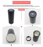 Boîtes de rangement en fer blanc mat de qualité alimentaire pour noix et graines, modèle Y11, 47*45/66 mm, avec couvercle à pression, sérigraphie/numérique