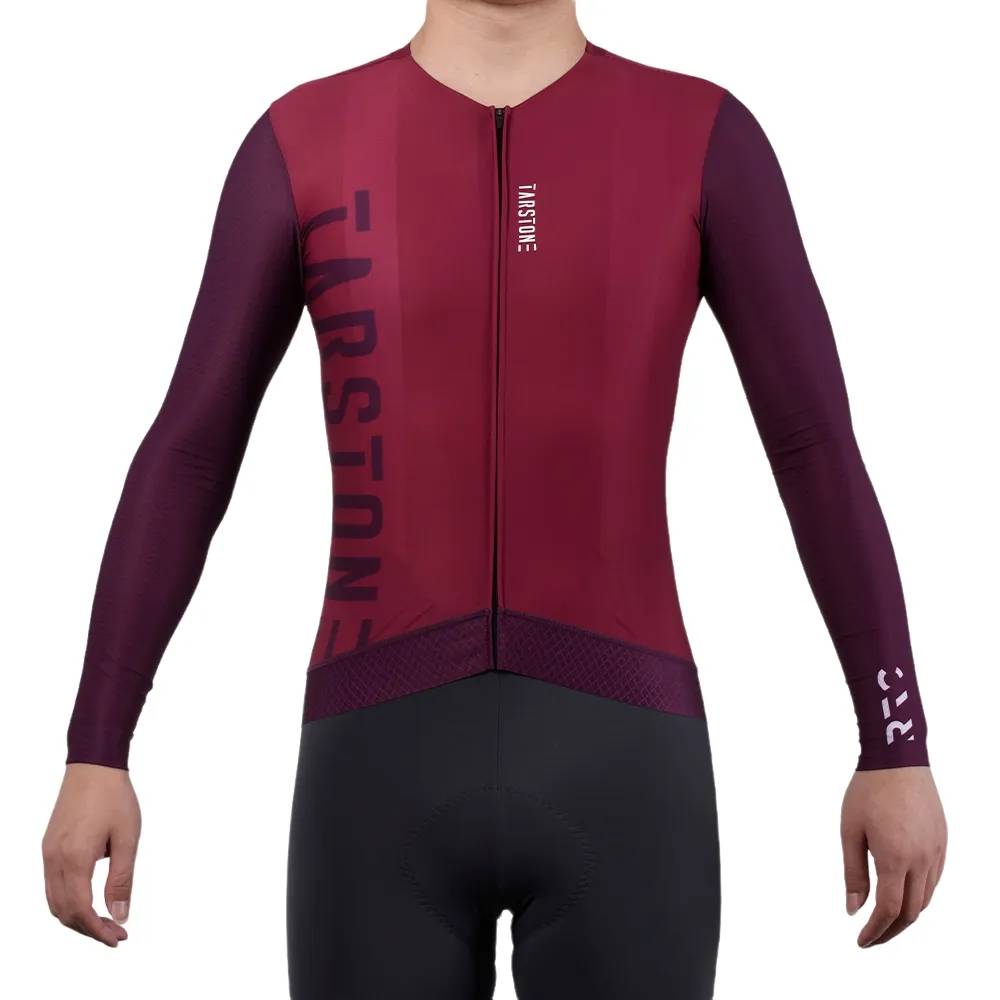 Tarstone 2024 새로운 스타일 긴팔 팀 사이클링 저지 남자의 빨간 자전거 저지 경량 산악 자전거 착용 포켓