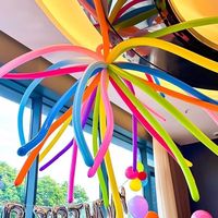 Uschool 260 Ballons en latex épaissis, couleurs macaron, métalliques, nacrés, rétro, mats, longs, en forme de bande, pour décoration de fête d'anniversaire