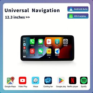 Autoradio universel à écran IPS de 12.3 pouces avec GPS DSP OBD2 aide à l'inversion Android OS haut-parleur intégré - Product Image 2