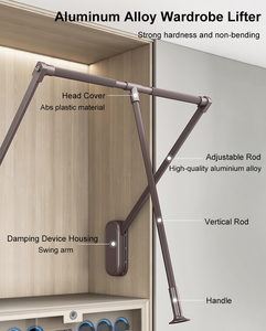 HNOSS Barre <span class=keywords><strong>de</strong></span> suspension <span class=keywords><strong>de</strong></span> vêtements <span class=keywords><strong>extensible</strong></span> pour armoire, barre <span class=keywords><strong>de</strong></span> suspension <span class=keywords><strong>de</strong></span> vêtements automatique pour armoire - Product Image 3