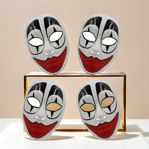 <span class=keywords><strong>Maschera</strong></span> in Plastica Spaventosa da Clown <span class=keywords><strong>con</strong></span> Teschio, Labbra Bianche e Rosse, Accessori per Feste dall'Atmosfera Sinistra e Super Naturale - Product Image 1