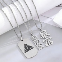 Pendentif en acier inoxydable personnalisé en usine, collier de forme personnalisée incrusté de diamants, accessoires de bijoux, conception gratuite