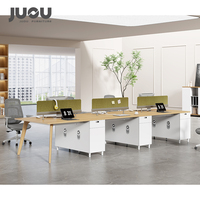 Postes de travail modulaires modernes pour 2, 4 ou 6 personnes, en bois, avec cloisons et tables d'extension pour bureaux informatiques