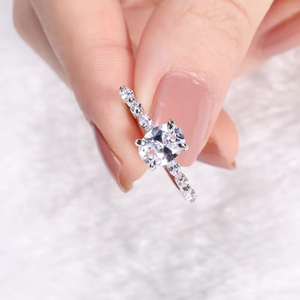 Tùy Chỉnh Moissanite Vòng <span class=keywords><strong>3.5</strong></span> Carat Hình Bầu Dục Cắt Phụ Nữ S925 Sliverjewelry Moissanite Engagement <span class=keywords><strong>Ring</strong></span> Vàng Trắng Lớn Kim Cương Nhẫn - Product Image 5