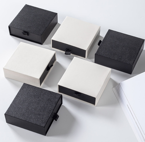Jewelry Box Custom Logocardboard Jewelry Gift Box Necklace Drawing Box Package Slide Drawer Paper Box With Black Foam For Jewelry Packaging