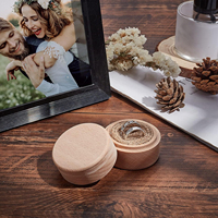 Mini boîte de rangement en bois de hêtre, portable, petite, pour bijoux, bagues de mariage, boucles d'oreilles, bibelots, étui naturel non fini, DIY, gravure laser