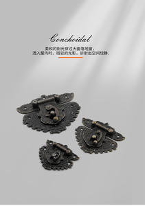 Chinese-style Wooden <b>Box</b> Lock <b>Heart</b>-<b>Shaped</b> Decorative Buckle Fastener Zinc Alloy Key Operated Bedroom Use - Product Image 4