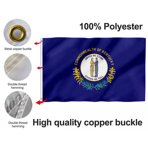 Bandera de <span class=keywords><strong>Kentucky</strong></span> Banderín de doble cara de 3x5 pies con ojales de latón para decoración de calle de jardín de Bar al aire libre - Product Image 3