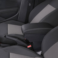 Vtear Boîte de rangement élégante en ABS et cuir PU pour accoudoir de voiture, avec porte-gobelet USB avant, accessoires intérieurs pour Suzuki Ertiga 2015-2019