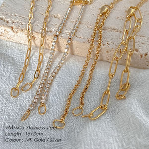 EManco klasik Charm bilezik DIY inci zincir paslanmaz çelik ayarlanabilir Paperclip bilezikler aksesuarları el yapımı kadınlar takı - Product Image 2