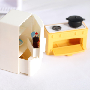 Scène miniature BTXIXI, modèle de meubles miniatures, cuisinière de <span class=keywords><strong>poche</strong></span>, réfrigérateur blanc - Product Image 2