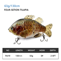 Leurre de pêche Bellance 130mm 63g, leurre de simulation multi-sections pour eau douce en ABS, article très demandé