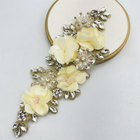 Vente en gros de dentelle à strass 26*10cm, patch décoratif en maille brodée à coudre pour vêtements, accessoires de robe et bricolage