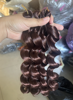 Extensions de cheveux bouclés en vrac pour tresses, en fibre synthétique douce résistante à la chaleur, à trame unique, pour tressage