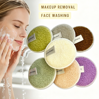 Poudre démaquillante ronde en microfibre douce de haute qualité avec logo personnalisé, accessoires de soin du visage et de spa