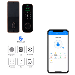 Bouton de verrouillage électronique APP Tuya Ble Déverrouiller Way Mot de passe Empreinte digitale Serrure intelligente numérique pour porte en bois - Product Image 2