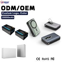 Batterie externe portable personnalisée en usine 20000mAh avec charge rapide magnétique sans fil PD 22.5W et affichage LED pour l'extérieur