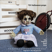 Poupée démon animatronique effrayante à détection de mouvement pour Halloween, accessoire de décoration dynamique pour maison hantée et escape room