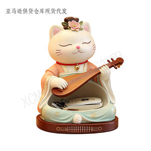 Sculpture de chat <span class=keywords><strong>peintre</strong></span> avec rangement - Figurine artisanale en polyrésine personnalisée pour bureau et entrée, idéale pour ranger les petits objets - Product Image 2