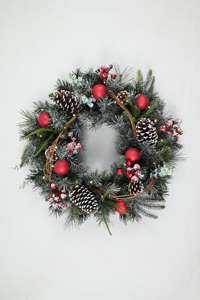 พวงหรีดคริสต์มาสผลไม้รวมแบบกำหนดเองยอดนิยม ของตกแต่งบ้าน พวงหรีดคริสต์มาสสำหรับประตูหน้าบ้าน - Product Image 3
