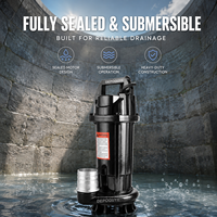 Pompe submersible à broyeur pour eaux usées 0,5 CV 370 W 220 V 50 Hz, haute pression, grand débit, pour fosse septique, boues et eaux usées, pour l'irrigation