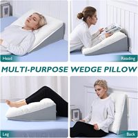 Coussin triangulaire double couche en mousse à mémoire de forme déchiquetée, réglable, soutien doux, idéal comme dossier de lit et coussin de sommeil pour le reflux acide