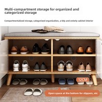 Banc à chaussures ultra-étroit intégré pour entrée, avec rangement et siège, pour usage domestique