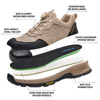 Chaussures de sécurité basses à système de laçage rapide pour hommes et femmes, protection des pieds, embout en acier pour semelle intermédiaire, antidérapantes, pour l'industrie et l'usine