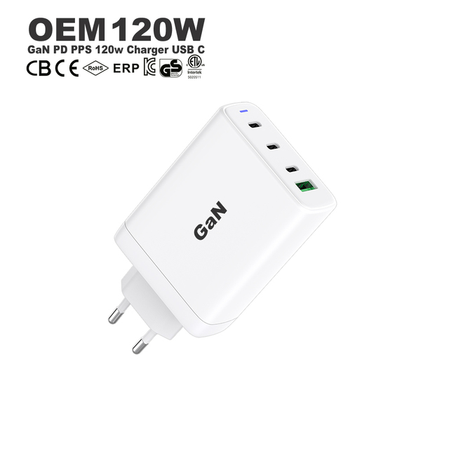 120W Gan Charger Usb c 4-Port Super Fast Charging Type-C PD3.1 SCP Universal Charger Adapter100W Wall Charger for Laptop MacBook