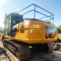 Excavadora hidráulica usada 323C de buen rendimiento, con motor original, equipo de construcción para movimiento de tierras de alta resistencia.