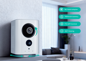 Caméra <span class=keywords><strong>de</strong></span> sécurité intérieure sans fil rechargeable 2K avec 360° °   Caméra <span class=keywords><strong>de</strong></span> surveillance pour bébé/animal <span class=keywords><strong>de</strong></span> compagnie avec vision nocturne, audio bidirectionnel et fonction pan/tilt - Product Image 2