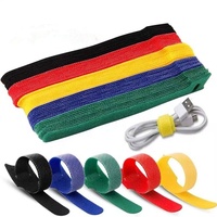 Attaches-câbles en nylon écologiques, réglables, à boucle et crochet, réutilisables, flexibles, personnalisables, avec étiquette pour l'organisation des câbles
