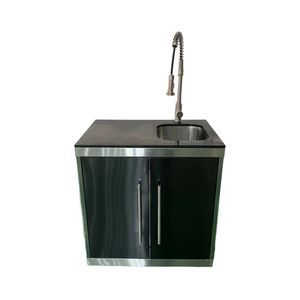 Modern Home <strong>Kitchen</strong> <strong>Modular</strong> Portable Eco-Friendly Fireproof Stainless Steel Sink Base Cabinets Black Steel Door SUS304 Luxury - Product Image 3