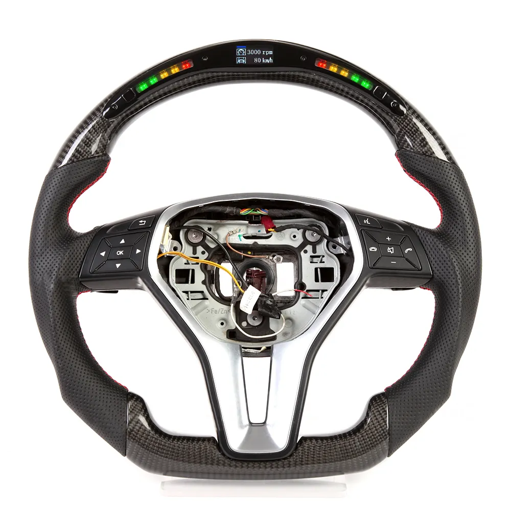 Carbon Fiber Steering Wheel For Mercedes CLS-Class C218 E-Class W212 GLA-Class X156 GLK X204 LED Racing Steering Wheel