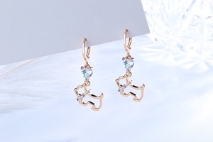 เครื่องประดับทองเคลือบ 18K ปรับแต่งได้ กันน้ำ จี้รูปหัวใจ 18K ประดับเพชรเทียม สร้อยคอทอง ต่างหูห่วงทองประดับเพชรคิวบิกเซอร์โคเนีย สำหรับผู้หญิง - Product Image 4