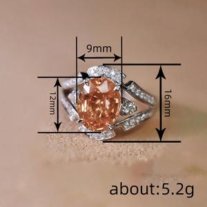 Anello con Diamante A058 Taglio Ovale, Diamanti Naturali di Colore Fantasia G e Bianchi, Gioiello di Fidanzamento per Donne - Product Image 4