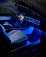 Système d'éclairage de voiture Lumière d'ambiance intérieure LED 64 couleurs, adapté à la lumière d'ambiance de voiture Tesla Model 3